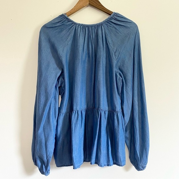 NWT XXL Chambray Peasant Blouse Cottagecore Boho Style - Picture 3 of 5